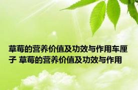 草莓的营养价值及功效与作用车厘子 草莓的营养价值及功效与作用 