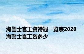 海警士官工资待遇一览表2020 海警士官工资多少 