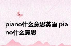 piano什么意思英语 piano什么意思 