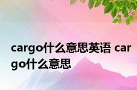 cargo什么意思英语 cargo什么意思 