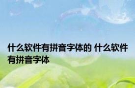 什么软件有拼音字体的 什么软件有拼音字体