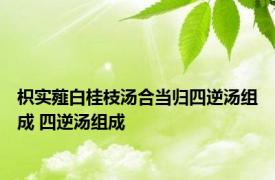 枳实薤白桂枝汤合当归四逆汤组成 四逆汤组成 