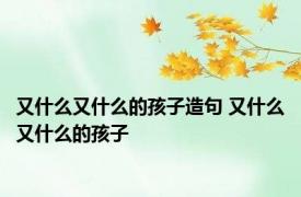 又什么又什么的孩子造句 又什么又什么的孩子 