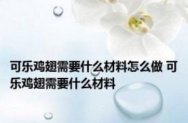 可乐鸡翅需要什么材料怎么做 可乐鸡翅需要什么材料 