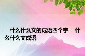 一什么什么文的成语四个字 一什么什么文成语 