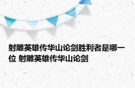 射雕英雄传华山论剑胜利者是哪一位 射雕英雄传华山论剑 