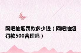 网吧抽烟罚款多少钱（网吧抽烟罚款500合理吗）