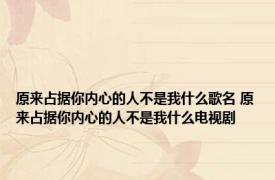 原来占据你内心的人不是我什么歌名 原来占据你内心的人不是我什么电视剧