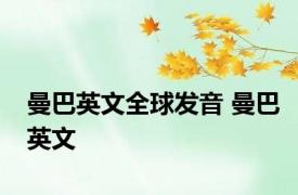曼巴英文全球发音 曼巴英文 