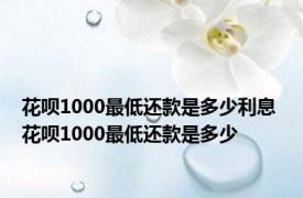 花呗1000最低还款是多少利息 花呗1000最低还款是多少