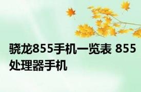 骁龙855手机一览表 855处理器手机 