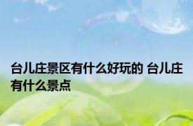 台儿庄景区有什么好玩的 台儿庄有什么景点