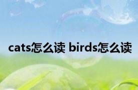 cats怎么读 birds怎么读 