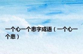 一个心一个患字成语（一个心一个患）