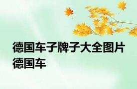 德国车子牌子大全图片 德国车 