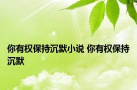 你有权保持沉默小说 你有权保持沉默 