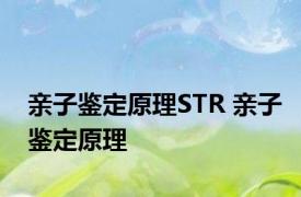 亲子鉴定原理STR 亲子鉴定原理 