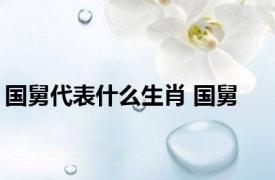 国舅代表什么生肖 国舅 