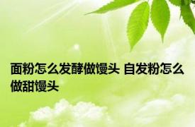 面粉怎么发酵做馒头 自发粉怎么做甜馒头 