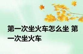 第一次坐火车怎么坐 第一次坐火车 