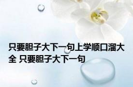 只要胆子大下一句上学顺口溜大全 只要胆子大下一句 