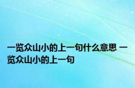 一览众山小的上一句什么意思 一览众山小的上一句 