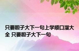 只要胆子大下一句上学顺口溜大全 只要胆子大下一句 
