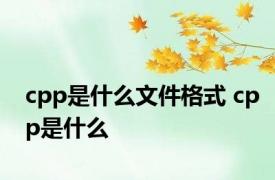 cpp是什么文件格式 cpp是什么 