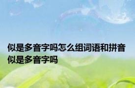 似是多音字吗怎么组词语和拼音 似是多音字吗 