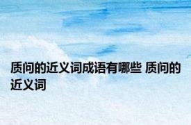 质问的近义词成语有哪些 质问的近义词 