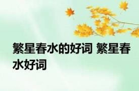 繁星春水的好词 繁星春水好词 