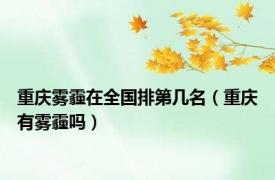 重庆雾霾在全国排第几名（重庆有雾霾吗）