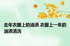 去年衣服上的油渍 衣服上一年的油渍清洗 
