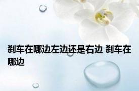 刹车在哪边左边还是右边 刹车在哪边 
