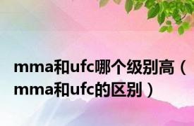 mma和ufc哪个级别高（mma和ufc的区别）
