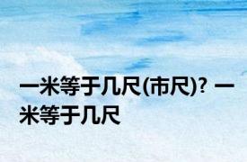 一米等于几尺(市尺)? 一米等于几尺 
