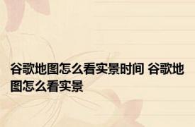 谷歌地图怎么看实景时间 谷歌地图怎么看实景
