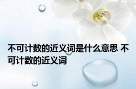 不可计数的近义词是什么意思 不可计数的近义词 
