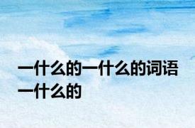 一什么的一什么的词语 一什么的 