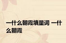 一什么朝霞填量词 一什么朝霞 