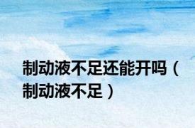 制动液不足还能开吗（制动液不足）