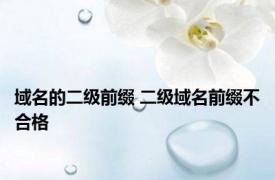 域名的二级前缀 二级域名前缀不合格 