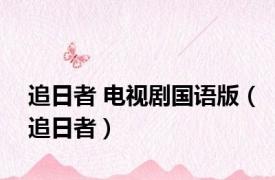 追日者 电视剧国语版（追日者）