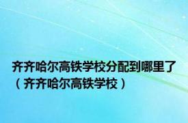 齐齐哈尔高铁学校分配到哪里了（齐齐哈尔高铁学校）