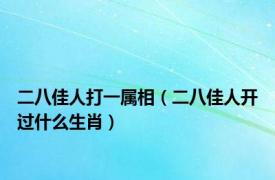 二八佳人打一属相（二八佳人开过什么生肖）