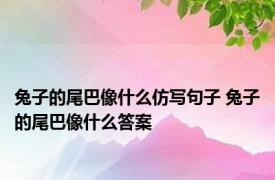 兔子的尾巴像什么仿写句子 兔子的尾巴像什么答案 