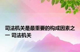 司法机关是最重要的构成因素之一 司法机关 
