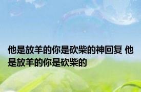 他是放羊的你是砍柴的神回复 他是放羊的你是砍柴的 