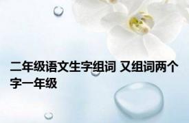 二年级语文生字组词 又组词两个字一年级 