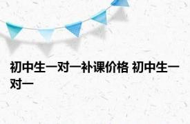 初中生一对一补课价格 初中生一对一 